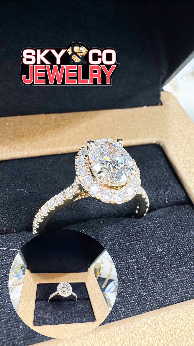 Oval diamond engagement ring designed by Sky & Co.